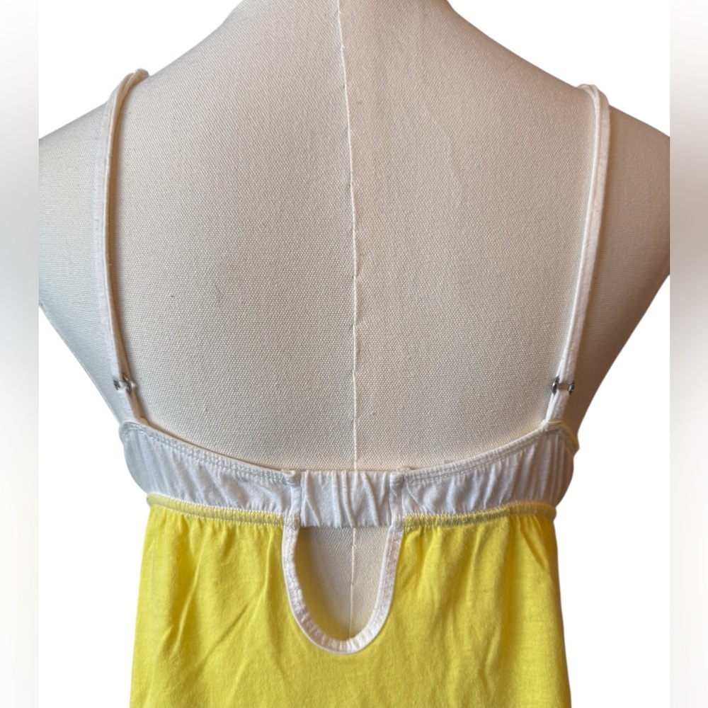 Y2K PINK Victoria's Secret Yellow and White Nightie Chemise Size Medium - Picture 6 of 11